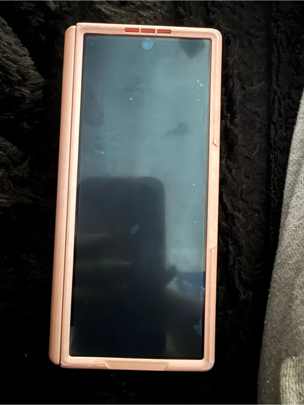 Samsung Foldable Phone in Pink Frame